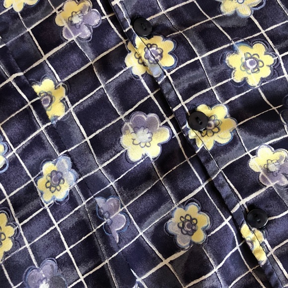 Vintage 90s Scarlet floral button down dress, M - Picture 5 of 7